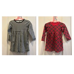 Hudson Baby Black and Red Plaid Dresses
